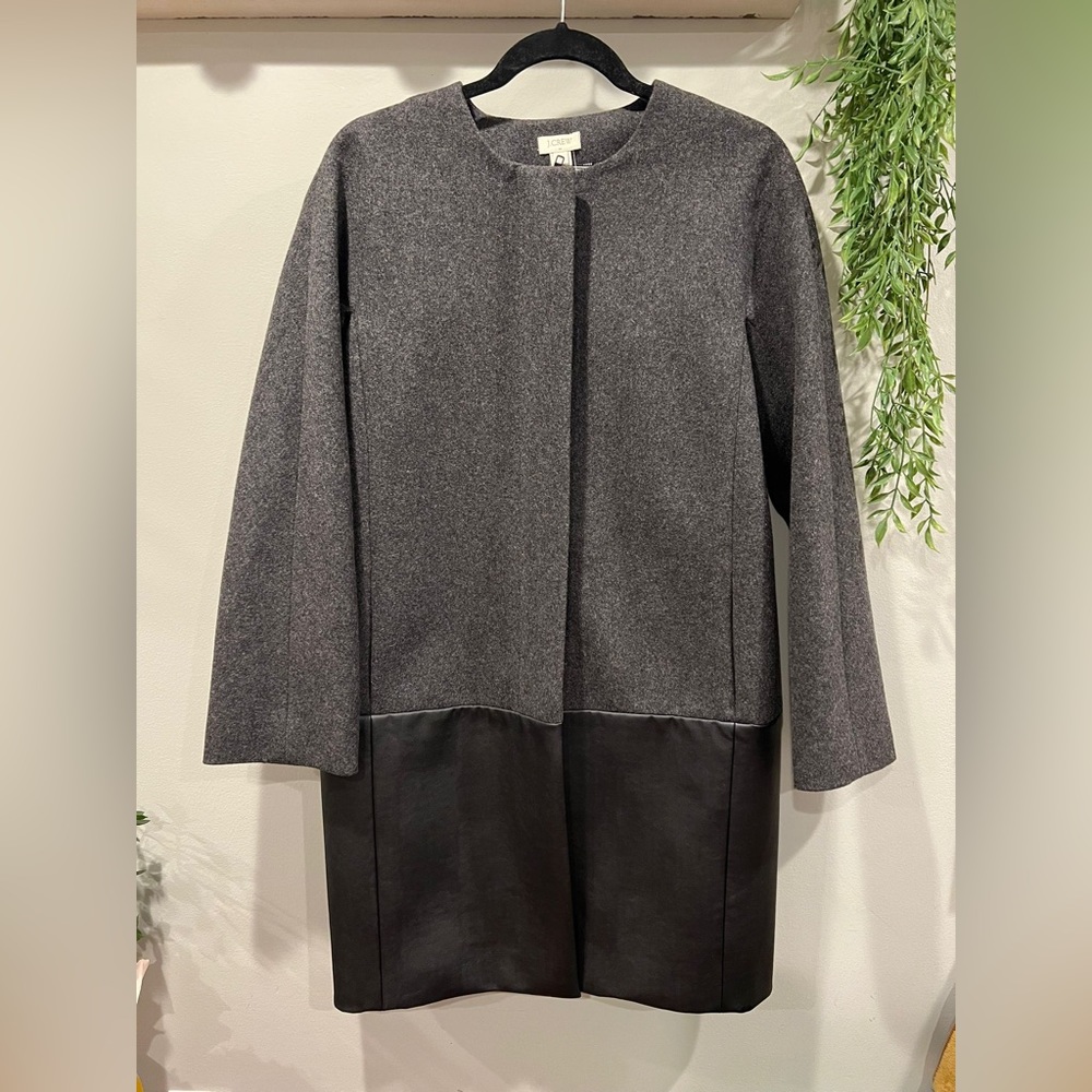 J Crew collarless winter jacket